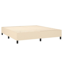 Sommier à lattes de lit avec matelas Crème 180x200 cm Tissu