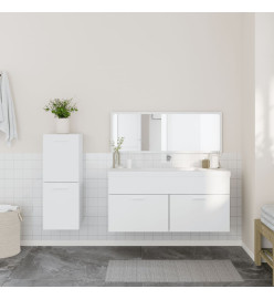 Ensemble de meubles salle de bain 3 pcs blanc bois d'ingénierie