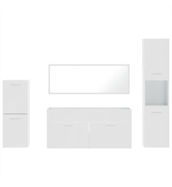 Ensemble de meubles de salle de bain 4 pcs blanc brillant