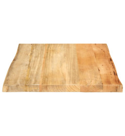 Dessus de table 80x80x2,5 cm bord vivant bois massif manguier