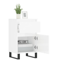 Buffets 2 pcs blanc brillant 40x35x70 cm bois d'ingénierie