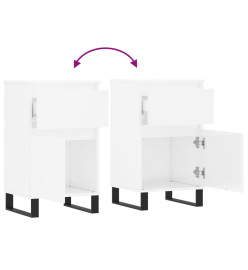 Buffets 2 pcs blanc brillant 40x35x70 cm bois d'ingénierie