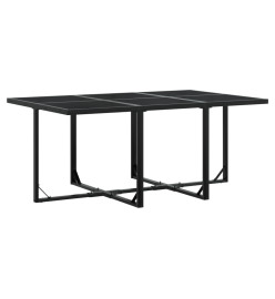 Ensemble à manger de jardin 11 pcs noir résine tressée