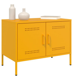 Meuble TV jaune moutarde 68x39x50,5 cm acier