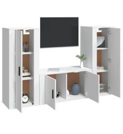 Ensemble de meubles TV 3 pcs Blanc Bois d'ingénierie