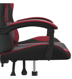 Chaise de jeu pivotante Noir et rouge bordeaux Similicuir