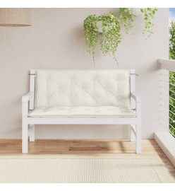 Coussins de banc de jardin lot de 2 crème mélangé tissu