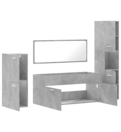 Ensemble de meubles de salle de bain 4 pcs gris béton