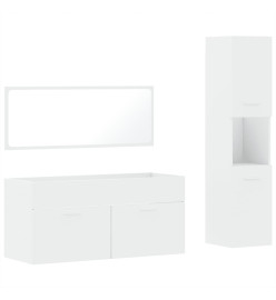 Ensemble de meubles salle de bain 3 pcs blanc bois d'ingénierie