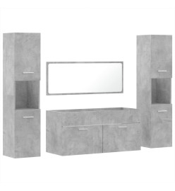 Ensemble de meubles de salle de bain 4 pcs gris béton