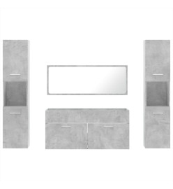 Ensemble de meubles de salle de bain 4 pcs gris béton