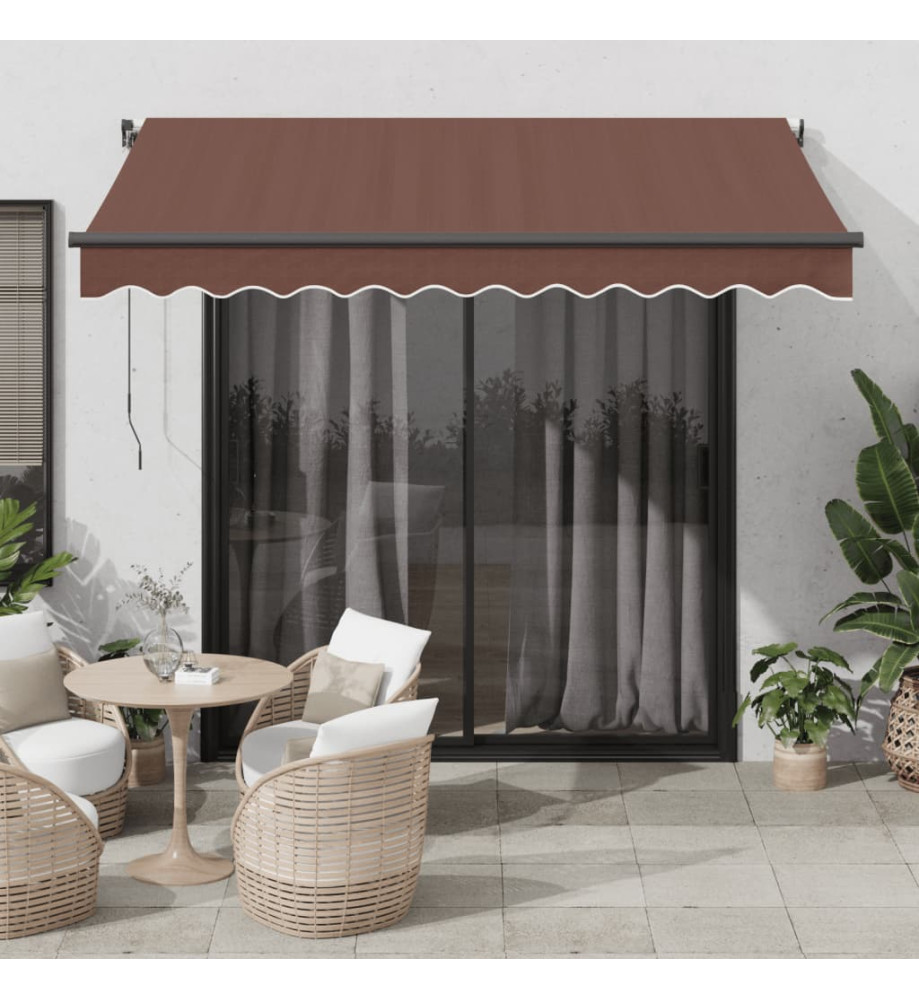 Auvent rétractable automatique avec LED marron 300x250 cm Auvent rétractable automatique avec LED marron 300x250 cm