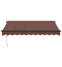 Auvent rétractable automatique avec LED marron 300x250 cm