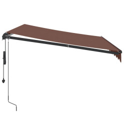 Auvent rétractable automatique avec LED marron 300x250 cm