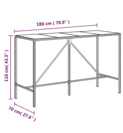 Ensemble de bar de jardin 9 pcs avec coussins noir poly rotin