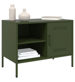 Meuble TV vert olive 68x39x50,5 cm acier