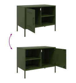 Meuble TV vert olive 68x39x50,5 cm acier