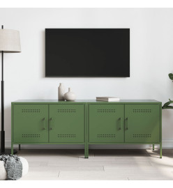 Meubles TV 2 pcs vert olive 68x39x50,5 cm acier