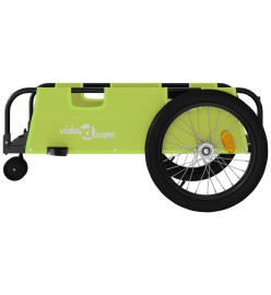 Remorque de vélo vert et noir tissu oxford et fer