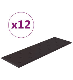 Panneaux muraux 12 pcs Noir 90x30 cm Similicuir 3,24 m²