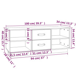 Meuble TV 100x34x40 cm Bois de pin massif