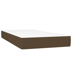 Sommier à lattes de lit et matelas marron foncé 120x190cm tissu