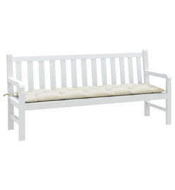 Coussin de banc de jardin crème mélangé 180x50x7 cm tissu