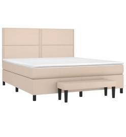 Sommier à lattes de lit avec matelas Cappuccino 160x200 cm
