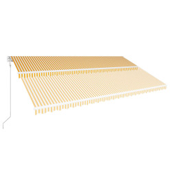 Auvent rétractable automatique 600x300 cm Jaune et blanc