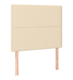 Sommier à lattes de lit avec matelas Crème 80x200 cm Tissu
