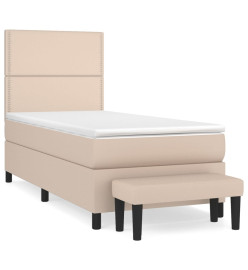 Sommier à lattes de lit avec matelas Cappuccino 100x200 cm