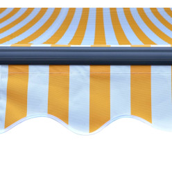 Auvent manuel rétractable avec LED 600x300 cm Jaune et blanc