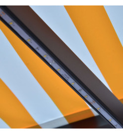 Auvent manuel rétractable avec LED 600x300 cm Jaune et blanc