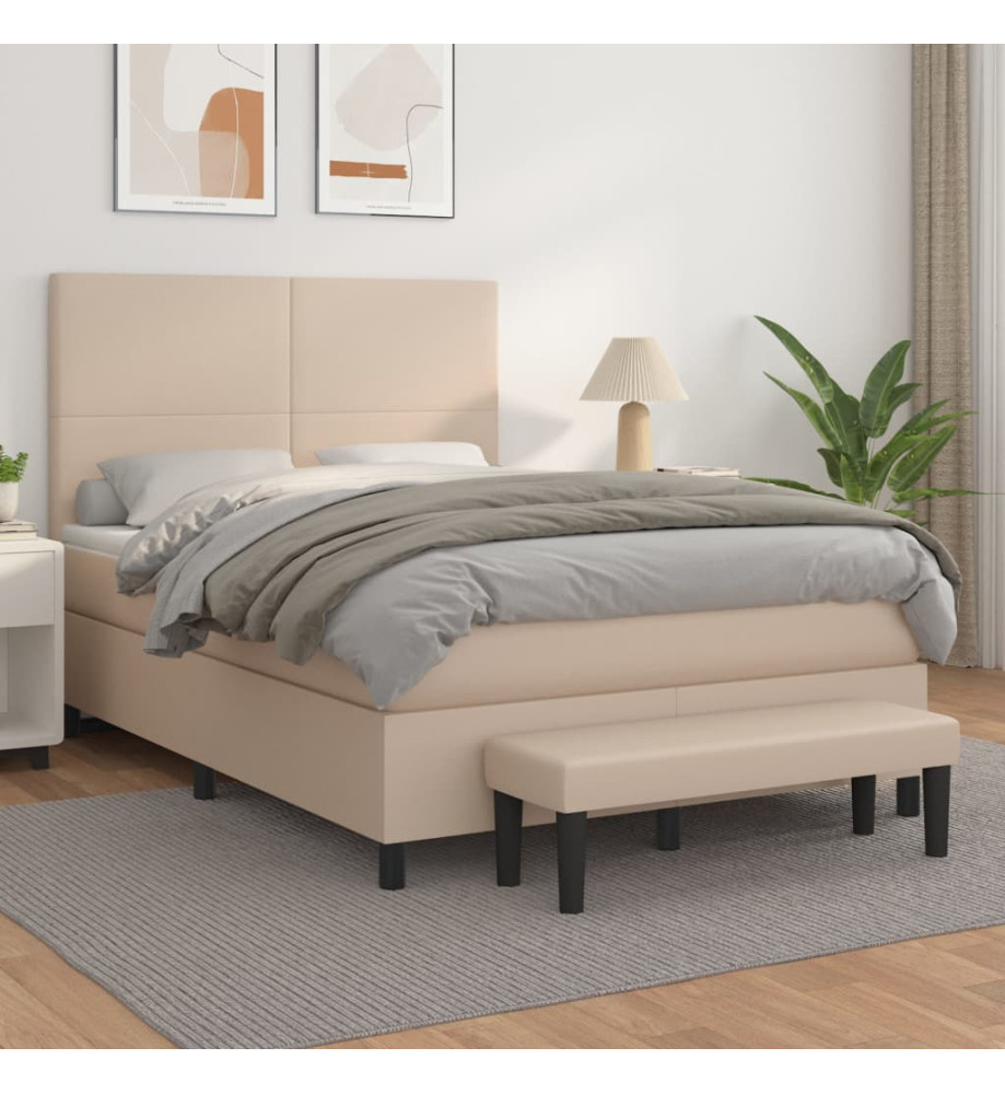 Sommier à lattes de lit avec matelas Cappuccino 140x190 cm Sommier à lattes de lit avec matelas Cappuccino 140x190 cm