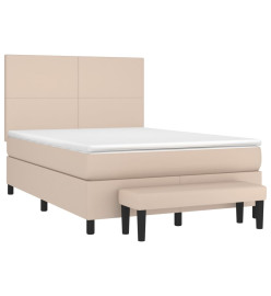 Sommier à lattes de lit avec matelas Cappuccino 140x190 cm