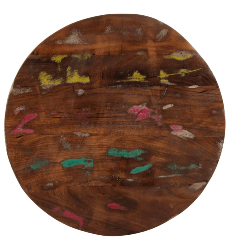 Dessus de table Ø 60x3,8 cm rond bois massif de récupération