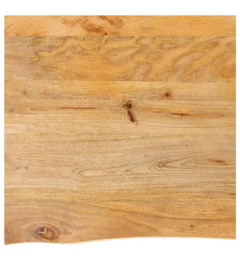 Dessus de table à bord vivant 40x40x2,5 cm bois massif manguier