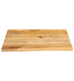 Dessus de table à bord vivant 40x40x3,8 cm bois massif manguier