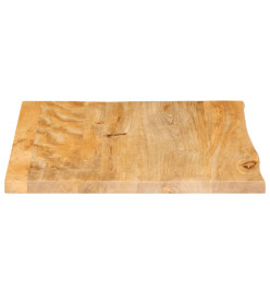 Dessus de table à bord vivant 40x40x3,8 cm bois massif manguier