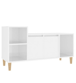 Meuble TV Blanc brillant 100x35x55 cm Bois d'ingénierie