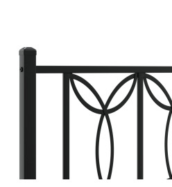 Cadre de lit métal avec tête de lit noir 193x203 cm