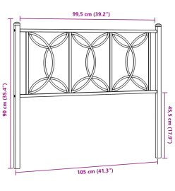 Tête de lit métal noir 100 cm