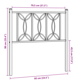 Tête de lit métal noir 80 cm