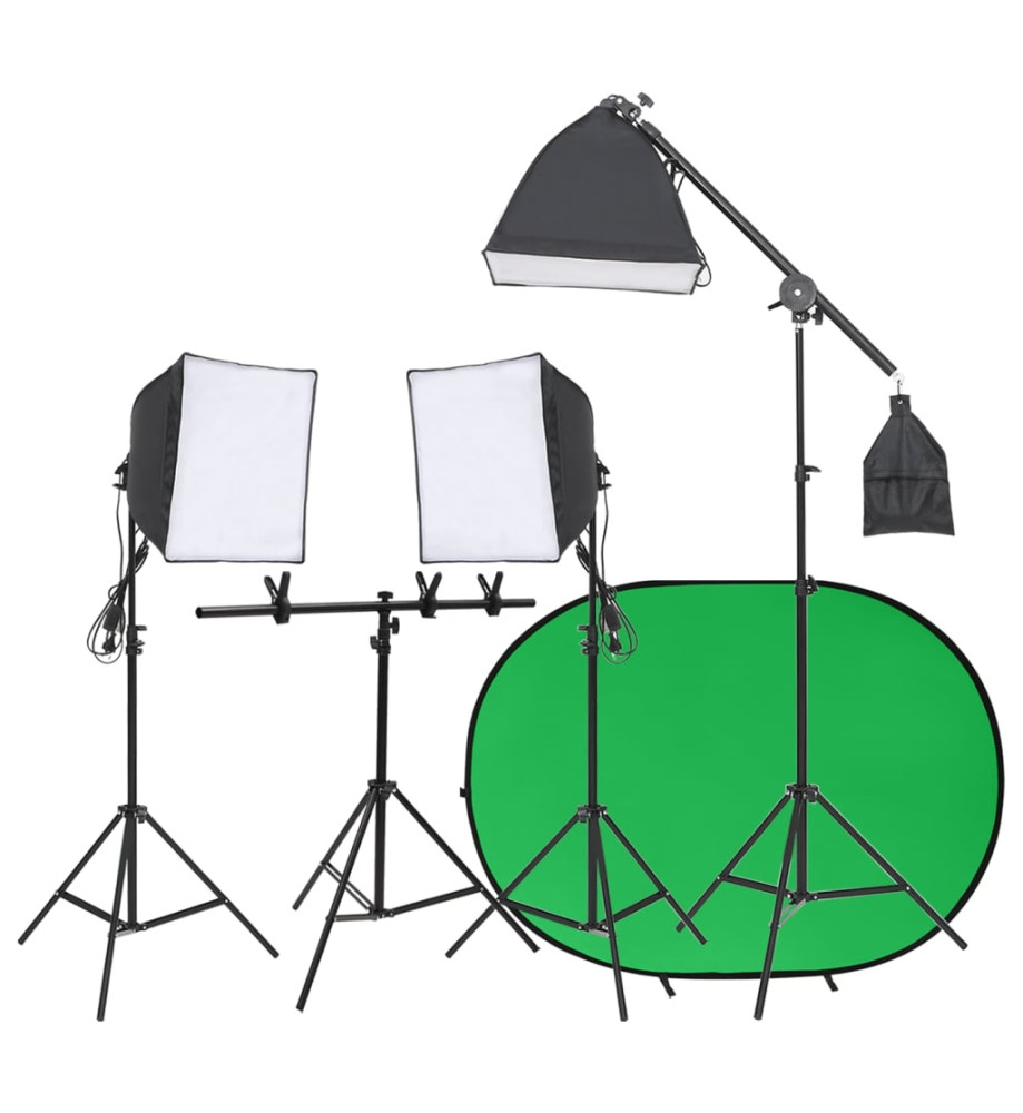 Kit de studio photo avec éclairage et écran de fond