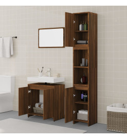 Ensemble de meubles de salle de bain 3 pcs Chêne marron