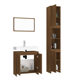 Ensemble de meubles de salle de bain 3 pcs Chêne marron