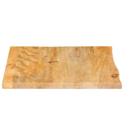 Dessus de table à bord vivant 80x80x2,5 cm bois massif manguier