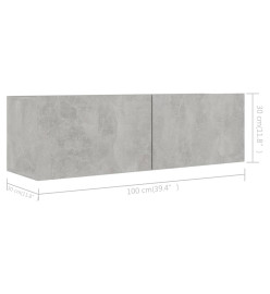 Ensemble de meuble TV 5 pcs Gris béton Aggloméré