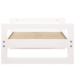 Lit pour chien Blanc 65,5x50,5x28 cm Bois de pin solide