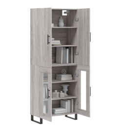 Buffet haut Sonoma gris 69,5x34x180 cm Bois d'ingénierie